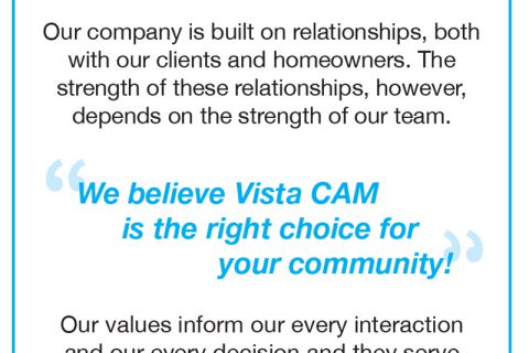 Vista Community Association Management — 1/6 Vertical Page ad